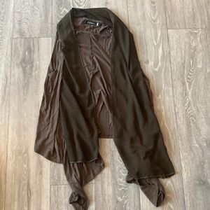 Sheer Panelled Dark Green Flowy Vest